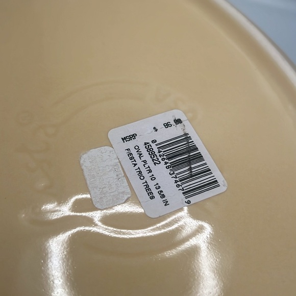 NWT Fiesta Oval platter 10 13 5/8” trio trees yellow - Picture 4 of 5